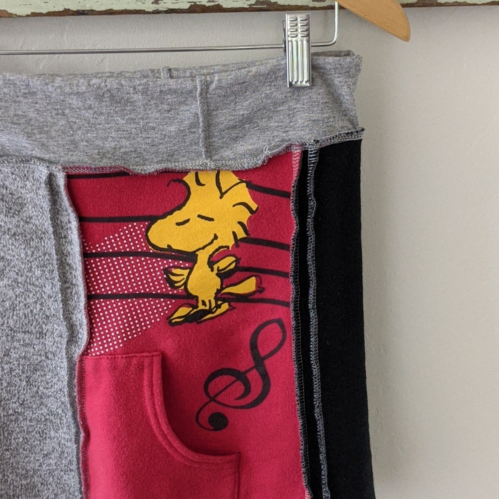 ETSY I Peanuts Upcycled Woodstock Sweatshirt Drawstring Skirt, Child L - Picture 4 of 10